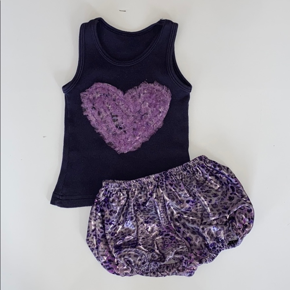 Random Hearts 2 Piece Tank & Shorts Set